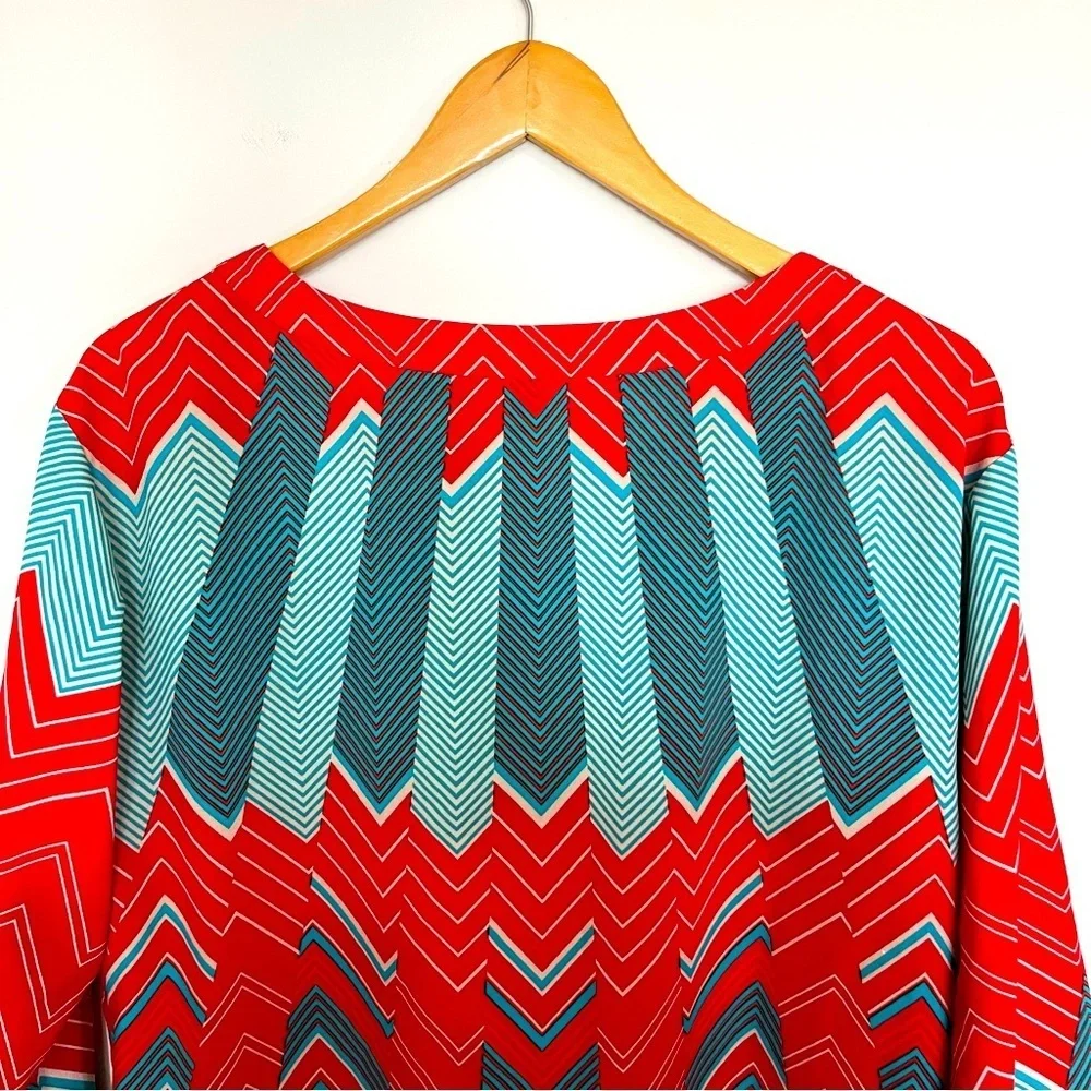 Anne Klein Geometric Pattern Long Sleeve Top - Picture 4 of 7